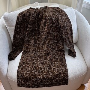 J. Crew Factory Black and Tan Long Sleeve Dress